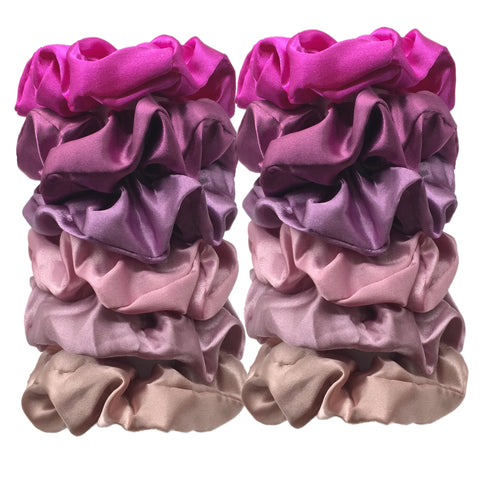12/18/20PCS Satin Colorful Intestine Hair Band Hair Accessories hair scrunchies Headwear For Ponytail Cute Causal Women