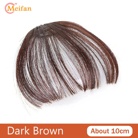 MEIFAN Synthetic Middle Part Topper Hairpiece with Bangs Clip-In Bangs Extension Natural Invisible Clourse Hairpiece for Women