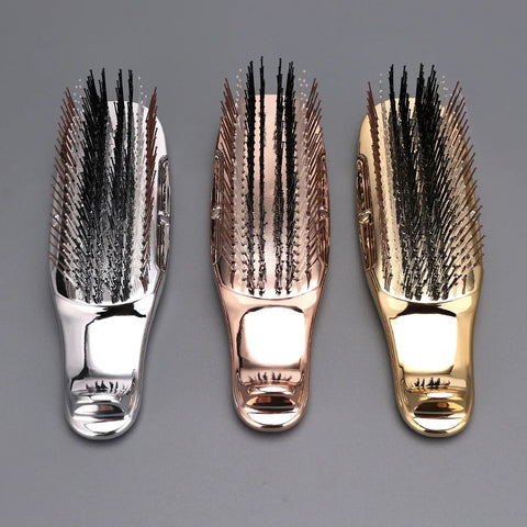 Japanese Premium Head Massager Scalp Brush Hair Massager Shampoo Brush Wet Plastic Detangling Brush Hair Cleaning Comb Rose Gold