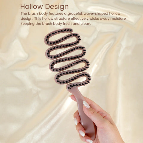 Vent Hair Brush with Black Bristles Scalp Massage Detangling Hair Styling Tool for Curly Straight Hair Men Women Daily Use