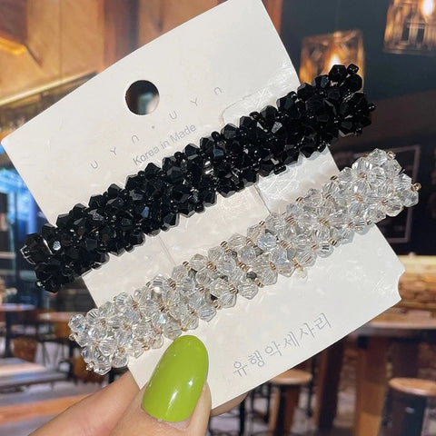 2/3PCS Set Fashion Crystal Spring Hair Clips Pins Handmade Beads Hair Barrettes For Women Girl Korean Simple Hair Accessories