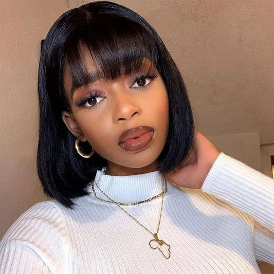 Hair Extensions Synthetic Fashion White Young Women Blonde Wigs Natural Breathable Head Cover Ladies Short Bobo Straight Wig Hat