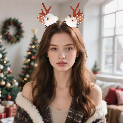 Christmas New Forest Bow Flower Pearl Antlers Hair Clip Holiday Party Dress Up Cute Hairpin Christmas Party Small Gifts Holiday