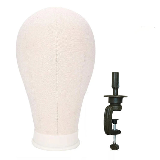 22 Inch Mannequin Head With Stand Canvas Head Wig Model With Mount Hole For DIY Wig Making