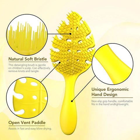 Hair Detangler Brush With Scented Detangling brush Soft Bristles with Ease For Curly  Black Natural Women Men Dry and Wet Hair