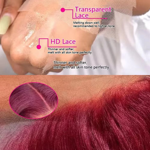 200 Density 99J Burgundy Body Wave Human Hair Wig 13x6 HD Lace Frontal Human Hair Wig Brazilian Remy 100% Human Hair For Women