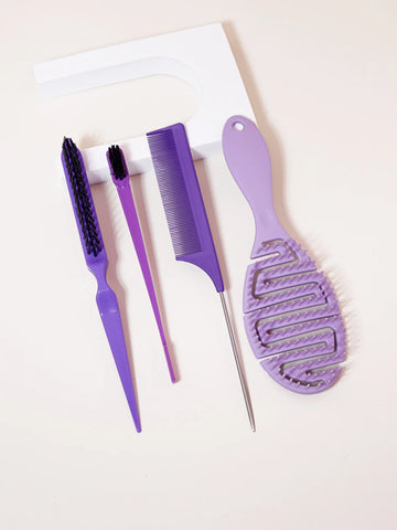 Comb styling set, including mouse tail comb, edge control brush, nylon hair brush, hollow breathable hair brush