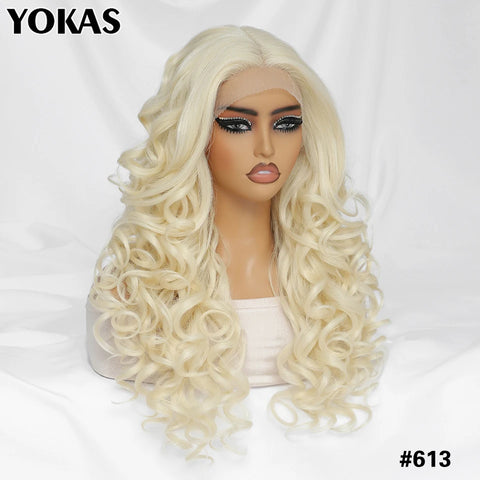 24 Inch Synthetic Lace Front Wigs For Afro Women Curly Afro Lace Front Wigs for Black Women High Temperature Fiber Wigs