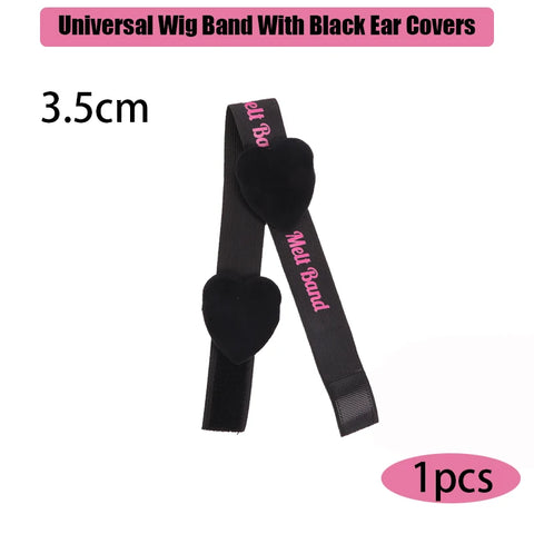 2.5Cm 3Cm 3.5Cm 4Cm Wig Elastic Band With Ear Protector Black Lace Melting Band For Laying Edges Down Adjustable Band 1Pcs 3Pcs