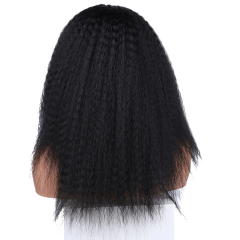 Short Kinky Straight Synthetic Wig High Puff Synthetic Hair Wig Afro Style Wig for Women Short Puffy Yaki Straight Synthetic Wig