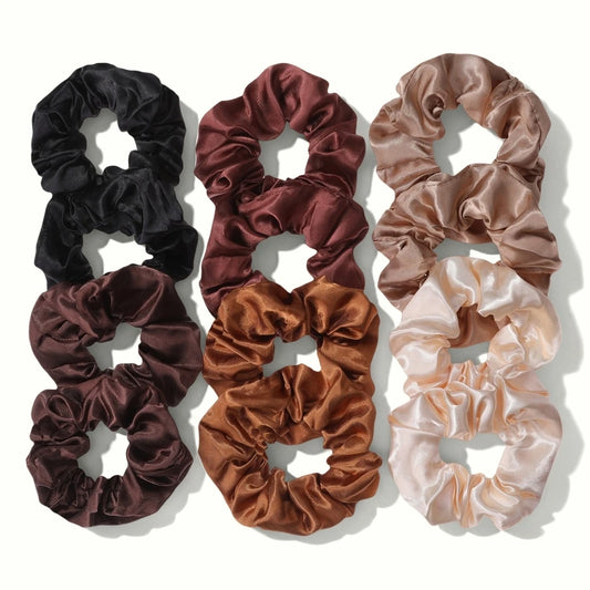12/18/20PCS Satin Colorful Intestine Hair Band Hair Accessories hair scrunchies Headwear For Ponytail Cute Causal Women