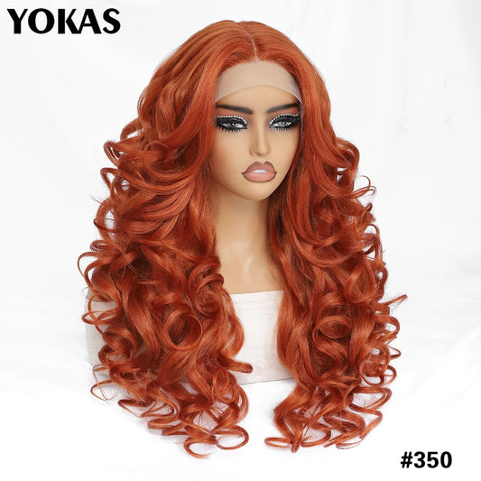 24 Inch Synthetic Lace Front Wigs For Afro Women Curly Afro Lace Front Wigs for Black Women High Temperature Fiber Wigs