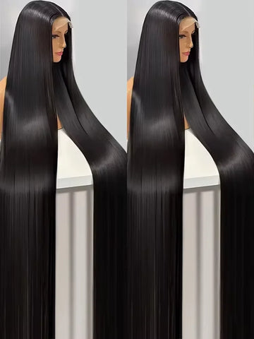 220 Density 40 44 Inch13x6 HD Bone Straight Lace Frontal Human Hair Wigs Brazilian Black 360 Full Lace Wig For Women Preplucked