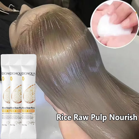 Keratin Hair Mask Fast Repair Damaged Frizzy Hair Soft Smooth Shiny Rice Nutrition Moisturizing Nourishing Hair Care Conditioner