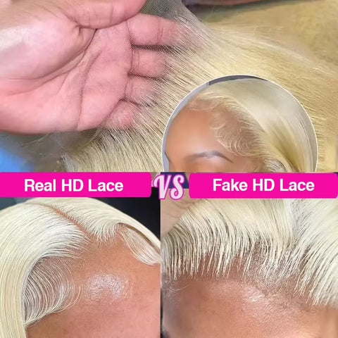 300% Density Straight 613 Blonde 13x6 HD Lace Front Wig Human Hair Brazilian Transparent 13x4 Lace Frontal Wigs For Black Women