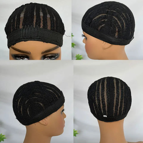 Synthetic Braided Wig Cap For Crochet Hair Braids Breathable Cornrow Cap For Easier Sew in Weave Hair Glueless Black