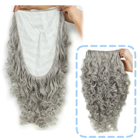 REEWES Grey Wig&Beard Set With moustache Christmas Santa Claus Costum Cosplay synthetic Wig For Halloween Costume XMAS Dress up