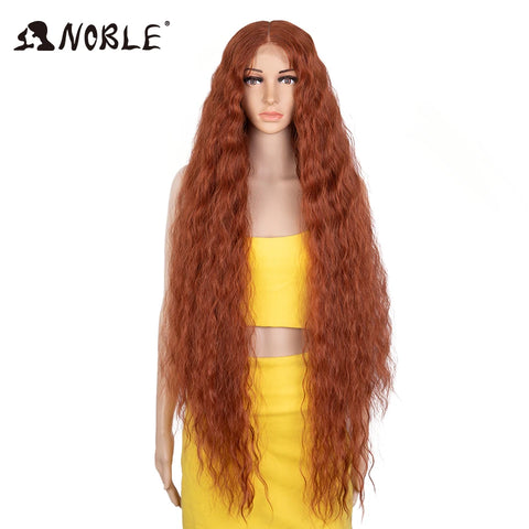 Noble Cosplay Synthetic Lace Wigs For Black Women Long Curly Hair 42 Inch Cosplay Blonde Ombre Lace Front Wig Synthetic Lace Wig