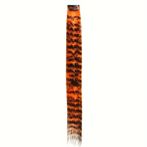 LUPU Synthetic Feather Hair Extension Colorful Fake Hair Clip In One Piece Hairpiece For Women Cosplay Party Y2K Style