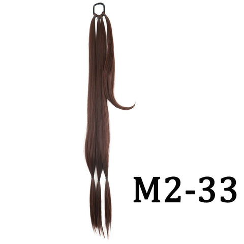DIY Ponytail Extensions Synthetic Boxing Braids Ponytail Hair Rope For Women High Temperature Fiber Black Brown Ponytail