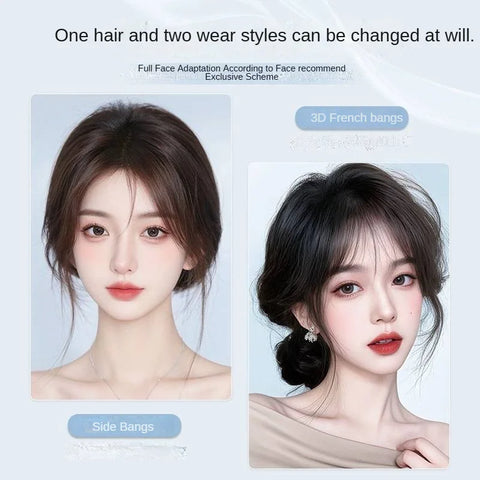 Ultra-Thin Mesh Hair Toppers 7x11cm Clip-In Fringe Bangs Hairpiece for Women Fluffy Real Hair Increase Volume Cover White Hair