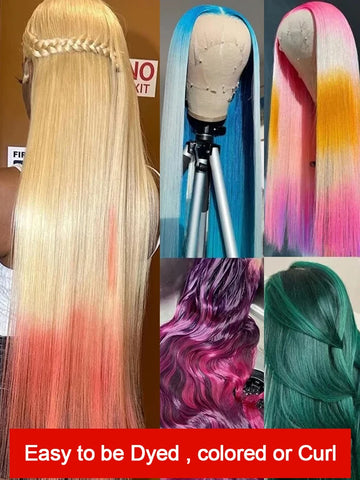 250% Silver Grey Colored Straight Human Hair Wigs 13x6 HD Lace Front Wigs Brazilian 30 40 Inch 13x4 Lace Frontal Human Hair Wigs