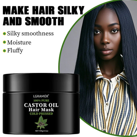 Castor Oil Hair Mask Improves Damaged Hair Repairs Frizz Strengthens Fluffiness Makes Hair Look Smooth Shiny Hair Care Hair Mask
