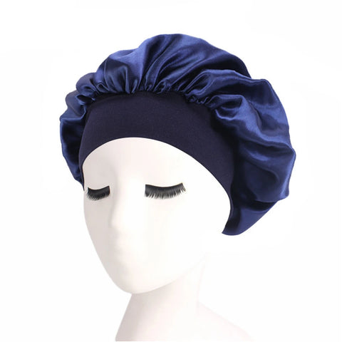 Women Men Unisex Satin Sleeping Hat Night Hair Care Bonnet Skullies Beanies Cap