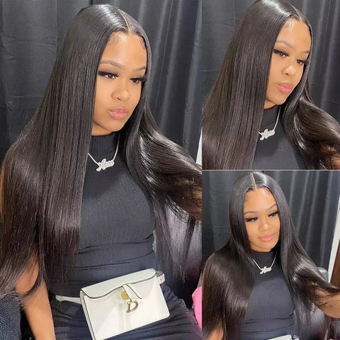 60 Day No Reason Return High Quality 12A Bone Straight 13x4 13x6 360 Transparent Lace Front Human Hair Wigs PrePlucked Baby Hair