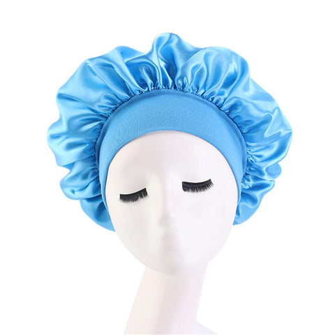 Women Men Unisex Satin Sleeping Hat Night Hair Care Bonnet Skullies Beanies Cap