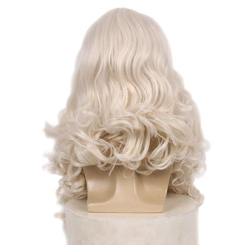 REEWES Christmas Santa Claus Hair Wig+Beard Set Cosplay Accessory Blonde synthetic  Wig For Men Halloween Dress Costume