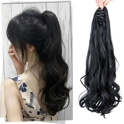 Synthetic Long Curly Ponytail Hair Extension Accessories Claw Clip Black Brown Hair Ponytail Wigs for Women