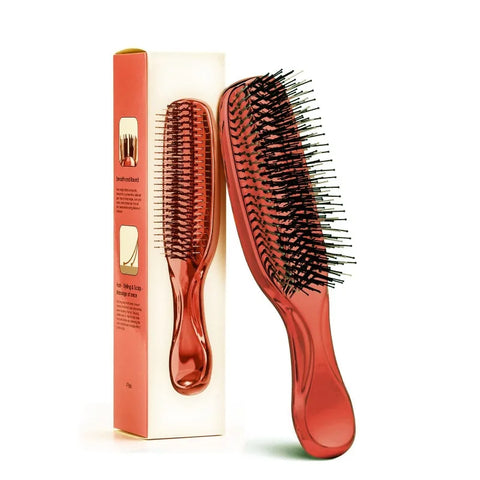 Japanese Premium Head Massager Scalp Brush Hair Massager Shampoo Brush Wet Plastic Detangling Brush Hair Cleaning Comb Rose Gold