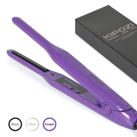 KIPOZI Titanium MINI Hair Straightener Short Hair Pixue Cut Titanium Dual Voltage Flat Hair Iron Thin Pencil Beard Straightener