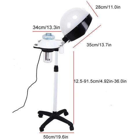 Shampoo Hair Steamer Rolling Stand Hooded Hair Dyeing Coloring Perming Conditioning Salon Spa Steamer Height Adjustable bonnets