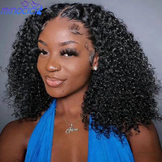 Bob Wig Human Hair Curly Hd Lace Wig 13X6 Human Hair Deep Wave Frontal Wigs 250 Density Water Wave Lace Front Wigs Pre Plucked