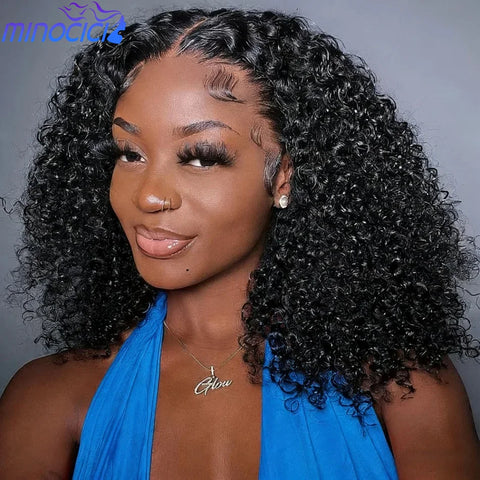 Bob Wig Human Hair Curly Hd Lace Wig 13X6 Human Hair Deep Wave Frontal Wigs 250 Density Water Wave Lace Front Wigs Pre Plucked
