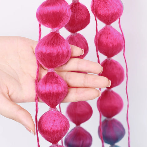 1Pc Synthetic Hair Wig Ponytail Extension Hairpieces Pink Long Lantern Bubble Braid Kinky Straight Women Girl Halloween Costume