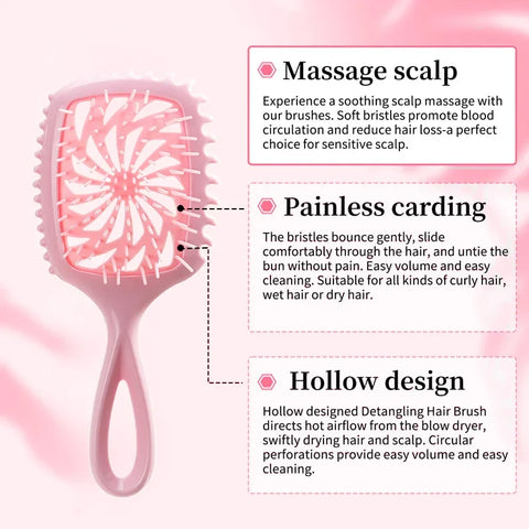 1 Pack WANMEI Detangling Hair Brush- Effortless Tangle Free-Ideal for Natural Curly Straight Wet Dry  Damaged Hair for Women Men