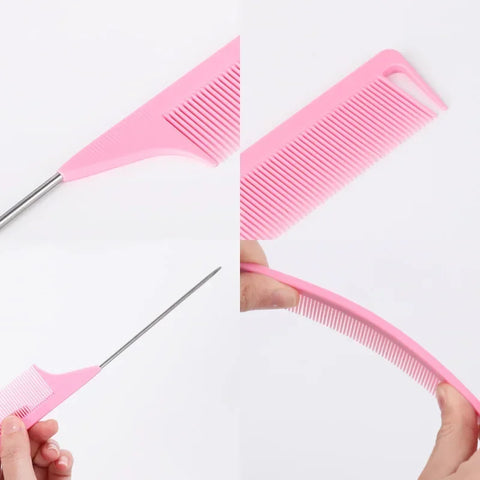 3pcs styling comb set teasing comb triple teasing comb mouse tail comb edge brushing hair tail tool，Special for real hair wigs