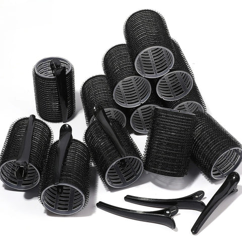 Hair Rollers Set Self Grip Hook Hair Curlers 12pcs Heatless Roller 6/12 Clips Salon Dressing Curlers Sticky Hair Styling Tools