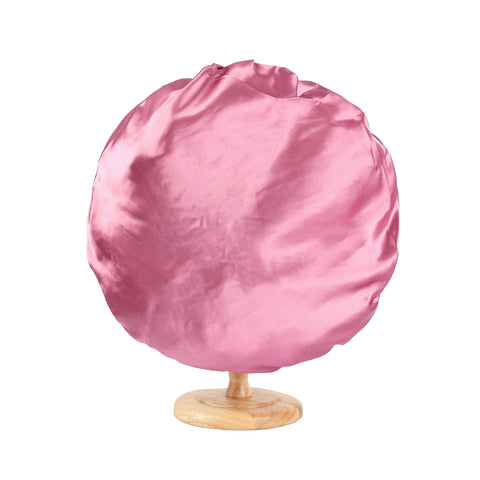 New Women Large Satin Bonnet Silky Night Sleeping Cap with Stretchy Tie Band Shower Cap Curly Braid Hair Head Cover Turban