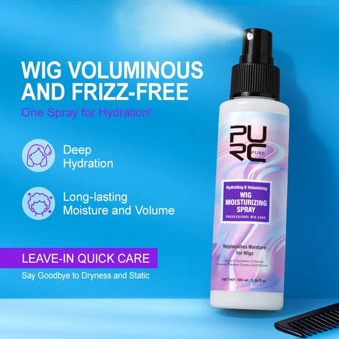 PURC Wig Leave-In Hair Conditioner Spray Moisturizing Keratin Smoothing Repair Frizz Damaged Hair Care 100ml/3.38 fl.oz