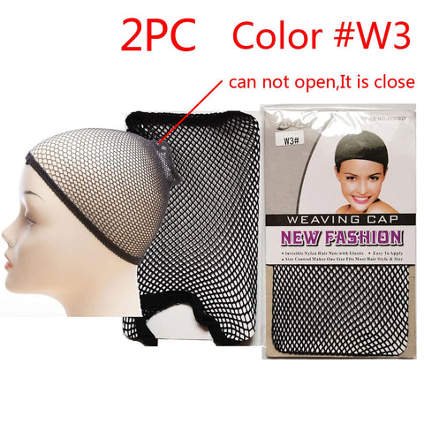 2 Pieces Hair Nets Open/Close Ended Wig Cap Mesh Stocking Caps Weaving Wig Hairnet for Women