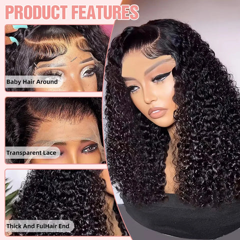 Pre Cut 7x5 Glueless Short bob Wigs Curly Human Hair Wig Deep Wave 13x4 13x6 Lace Front Human Hair Wig 250% HD Lace Frontal Wigs