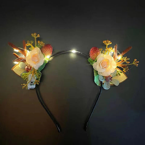 2025 Led Christmas Antler Headband Xmas Tree Hair Band with LED Lights Cosplay Headbands Party Christmas Hair Accessories