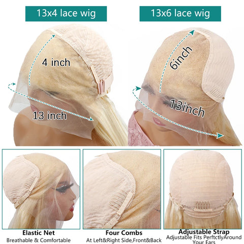 Blonde Body Wave Lace Front Wig HD Transparent 13x4 13x6 Frontal Human Hair 613 Pre Plucked Full Frontal Wigs 200% 40 50 Inch