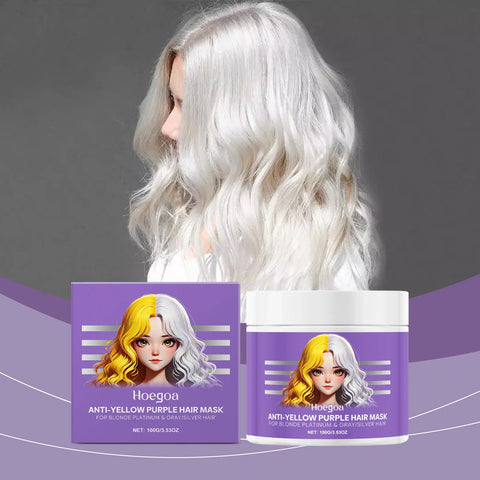 Purple Hair Mask Anti Yellow Deep Nourishing Shiny Hair Repair Dry Frizzy Damaged Maltreated Hair Care Conditioner 100g