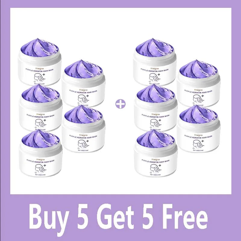Purple Keratin Hair Care Mask Treatment Hairs Conditioner Hair Essential Oil Nourishing for Dry Damaged Smoothing Hair Care