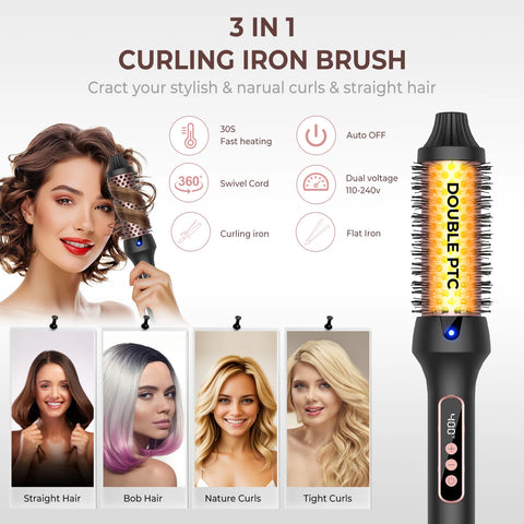 Thermal Brush One-Step Hot Air Brush&volumizer Hair Curler Straightener Professional Curling Iron Heated Hair Styling Brush
